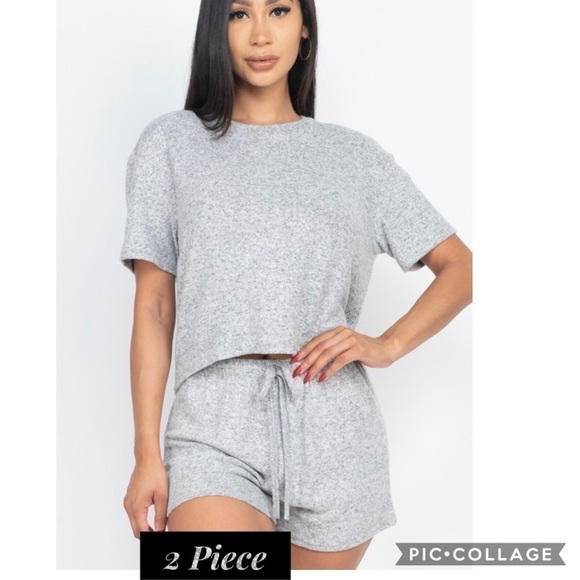 Blu Trends Pants - Cute!! Cute!! 2 Piece Heather Gray Shorts n Top